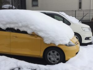 雪に埋もれたままの車